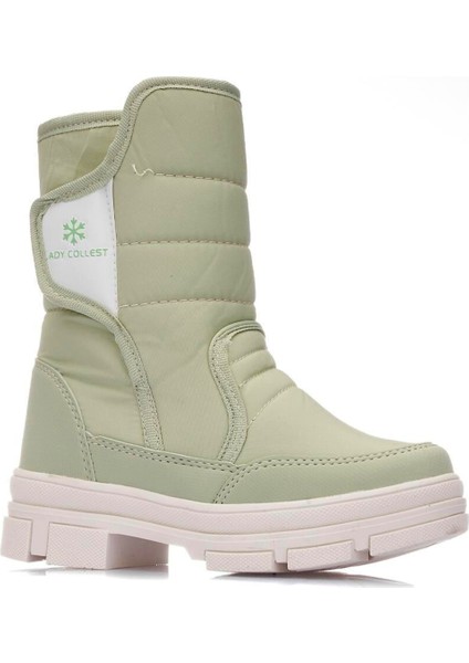 Lady İçi Termal Kaydırmaz Taban Cırtlı Kız Çocuk Kar Botu Yeşil