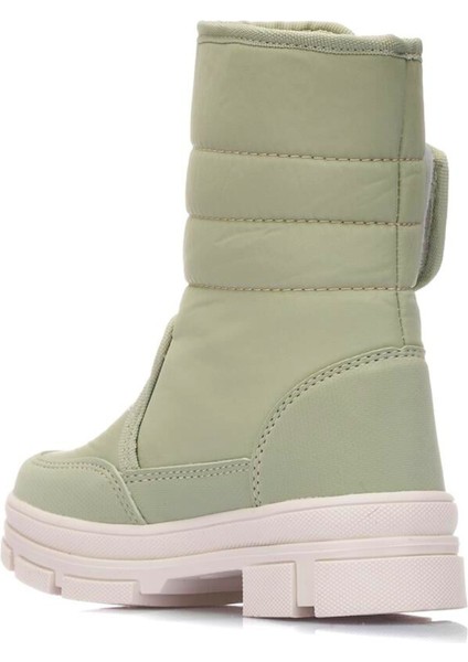 Lady İçi Termal Kaydırmaz Taban Cırtlı Kız Çocuk Kar Botu Yeşil