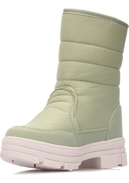 Lady İçi Termal Kaydırmaz Taban Cırtlı Kız Çocuk Kar Botu Yeşil