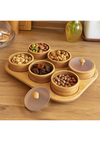 Porsima PBT-693 Tepsili 6lı Bambu Kahvaltılık Saklama Kabı Kapaklı Saklama Kabı Kapaklı Kahvaltılık Seti indirimleri