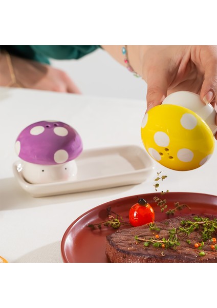 MIO-037 Mantar Motifli 2li Standlı Tuzluk Biberlik Seti fiyatları