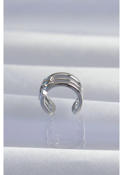 Pirinç Gümüş Renk Yonca Earcuff Küpe fiyatları