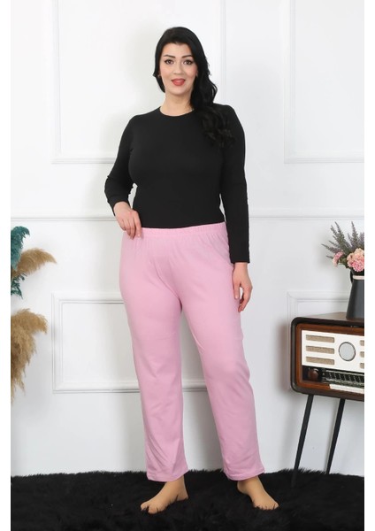 Kadın Büyük Beden Pembe Tek Alt Pijama