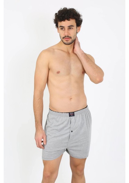 Erkek Penye Boxer Gri