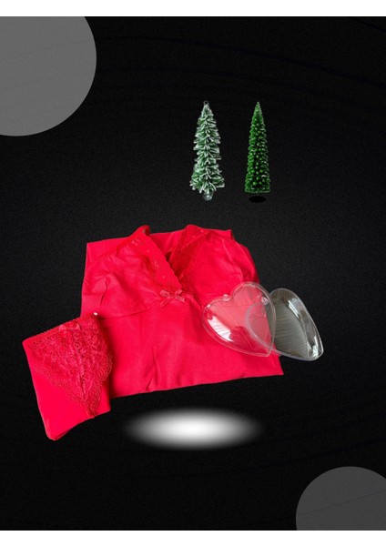 Kadın Yılbaşı 2'li Özel Kalp Kutulu Slip - Gecelik Hediye Seti fiyatları