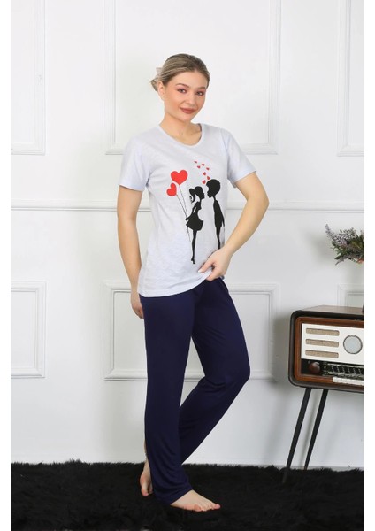 Kadın Kısa Kol Penye Pijama Takımı