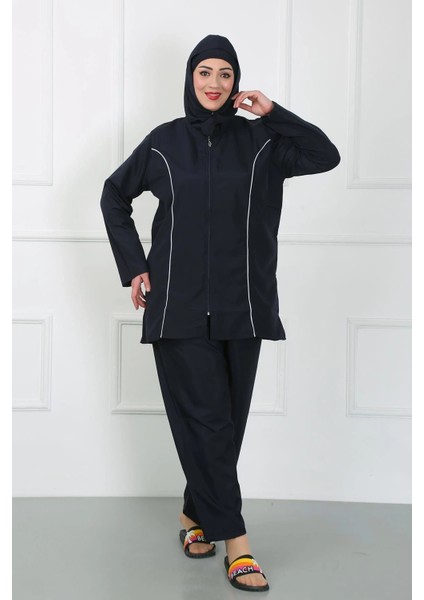 Büyük Beden Tesettür Büyük Mayo Lacivert modelleri