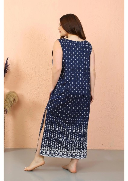 Kadın Büyük Beden Kalın Askılı Yırtmaçlı Gecelik indirimleri