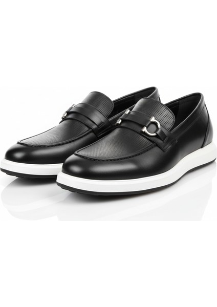 GR0434 Hakiki Deri Beyaz Eva Taban Tokalı Spor Klasik Siyah Erkek Loafer Günlük Ayakkabı fiyatları