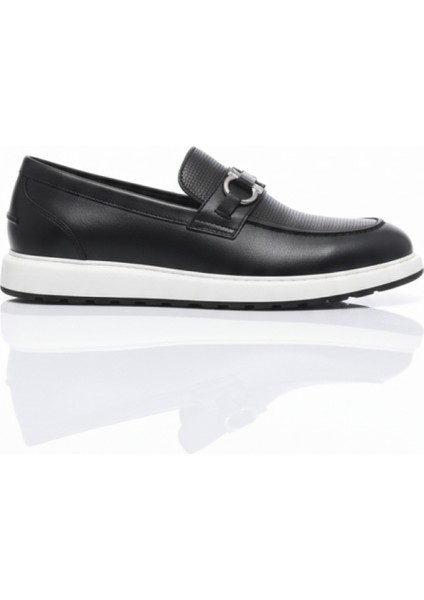 GR0434 Hakiki Deri Beyaz Eva Taban Tokalı Spor Klasik Siyah Erkek Loafer Günlük Ayakkabı fırsatları