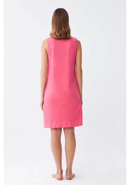 Kadın Kalın Askılı Penye Gecelik Fuşya fırsatları