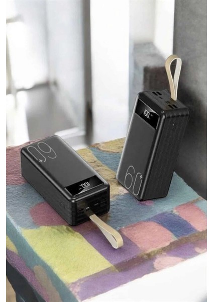 Powerbank 60.000 MAH 4 Portlu Uzun Şarj Süreli Dijital Göstergeli fırsatları