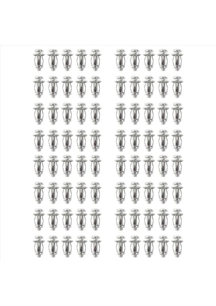 80 Pcs M6X25 Jack Fındık Araç Metal Vidalı Taç Pety Fındık Vidalı Içi Boş Duvar Demir Cilt (Yurt Dışından)