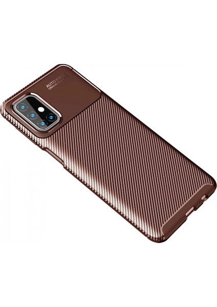 Samsung Galaxy M31S Kılıf Auto Focus Karbon Kapak - Kahverengi fiyatları