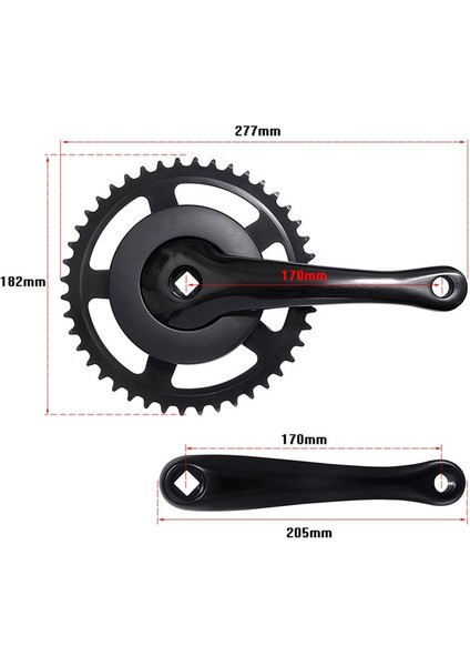 Bisiklet Krank Seti Tek Hızlı 44T Crankset Alüminyum Alaşım 170MM Krank Bisiklet Aksesuarları (Yurt Dışından) indirimleri