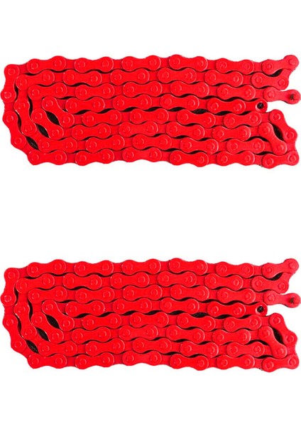 2x Bisiklet Mtb Bmx Yol Bisikleti 1/2 Inç x 1/8 Inç Sabit Zincir Tek Hız 96 Bağlantı Kırmızı (Yurt Dışından)