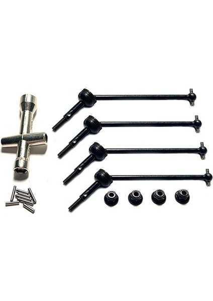 4pcs Wltoys Için Metal Milini ve Tekerlek Somunu 144001 144010 124007 124016 124019 124018 Rc Araba Yükseltme Parçaları Siyah (Yurt Dışından)