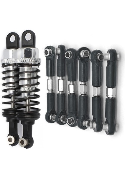 2 Adet Yağ Ayarlanabilir 65MM Şok Emici Damper 1/18 Wltoys A959 A969 Gümüş ve 6pc Ayarlanabilir Metal Bağlantı Çekme Çubuğu (Yurt Dışından) indirimleri