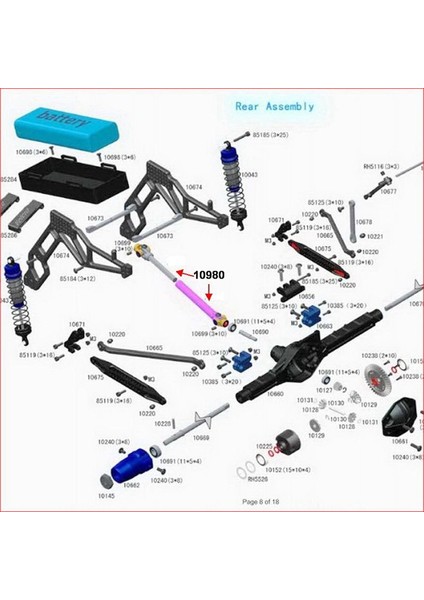 10980 Vrx Vetta Racıng Karoo Ftx Outlaw Vrx Yarış Oktan RH1043 RH1045 Truggy Için 10980 Arka Merkez Cvd 1set (Yurt Dışından) fırsatları