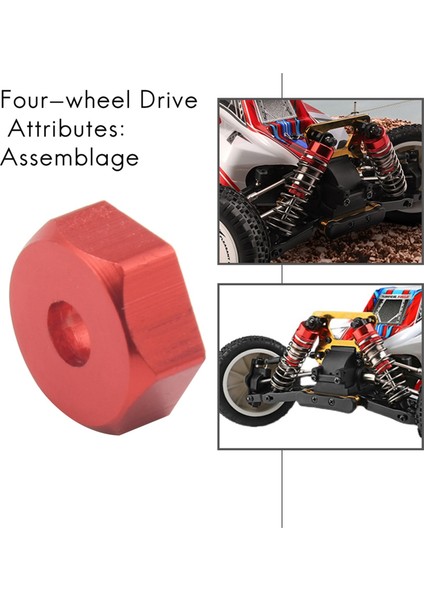 Alüminyum Alaşım 12MM Birleştirici Tekerlek Hub Hub Hex Adaptörü Wltoys 104001 1/10 Rc Araba Yükseltme Parçaları Aksesuarları Kırmızı (Yurt Dışından) fırsatları