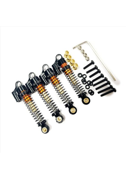 Fms Için 2x FCX24 Metal 43MM Şok Yağ Dışı Basınç 1/24 Rc Paletli Araba Yükseltmeleri Parça Aksesuarları Siyah (Yurt Dışından) modelleri