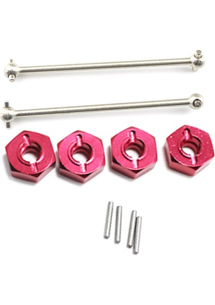 Wltoys 144001 Için 1/14 Rc Araba Yedek Parçaları 144001-1281 Arka Köpek Kemik ve Wltoys Için 144001 1/14 Metal Birleştirici Kırmızı (Yurt Dışından)