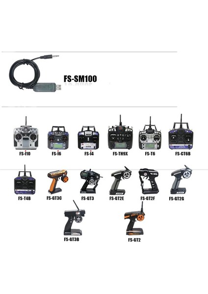 Flysky FS-SM100 SM100 Rc USB Uçuş Simülatörü Fms Kablo Seti Fs-I6 I10 I6X Fs-T6 FS-CT6B TH9X Rc (Yurt Dışından) fiyatları