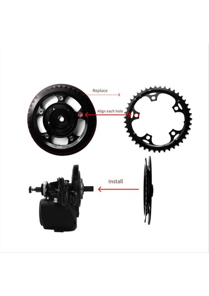 Elektrikli Bisiklet Ebike Zincir Zincir Zincir Yüzüğü 42T Tongsheng Tsdz2 Tsdz-2b Orta Motor Zincir Çarkı (Yurt Dışından) fırsatları