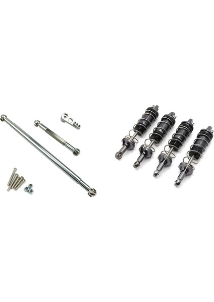 MN86 MN86S MN86K MN86KS Mn G500 1/12 Rc Car Için Direksiyon Çekme Çubuğu Servo Bağlantı Çubuğu ile Yağ Şok Emiciler Damper (Yurt Dışından)