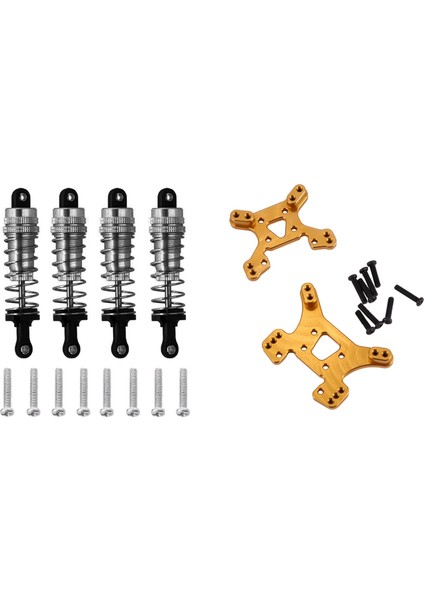4pcs Metal Şok Emici Damper ile Ön ve Arka Şok Kulesi Seti 144001 1/14 4WD Rc Araba (Yurt Dışından)