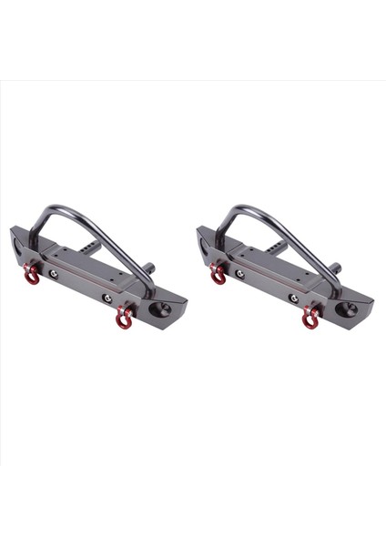 Eksenel SCX10 Jeep Wrangler Için 2x Rc Araç Ön Tampon Metal Rc Model Parçaları 1/10 Uzaktan Kumanda Paletli Cnc Işlemeli (Yurt Dışından)