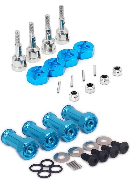 Alüminyum 12MM Hex Hub 1/18 Wltoys A959 A949 Mavi ve Tekerlek Dönüşüm Seti Aks Için 24MM Uzatma Adaptörü (Yurt Dışından)