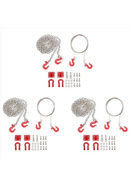 3x Metal Römork Kanca Çekme Zinciri Talep Braketi 1/10 Rc Prıgler Traxxas Trx4 Trx4 Eksenel SCX10 Wraith D90 Tamiya (Yurt Dışından)