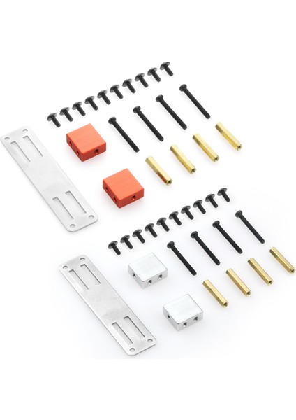 2set Metal Servo Wpl B14 B16 B36 C24 C34 1/16 Rc Kamyon Araba Yükseltme Parçaları Kırmızı ve Gümüş (Yurt Dışından)