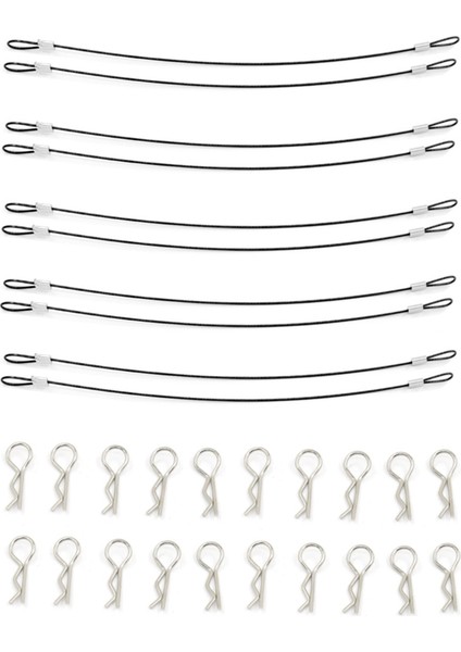 10PCS Rc Araç Vücut Kabuk Klipsleri R Pinler Metal Terlik Debriyaj Eliminator ile Anti-Kaydı Anti-Lost Halat (Yurt Dışından) modelleri