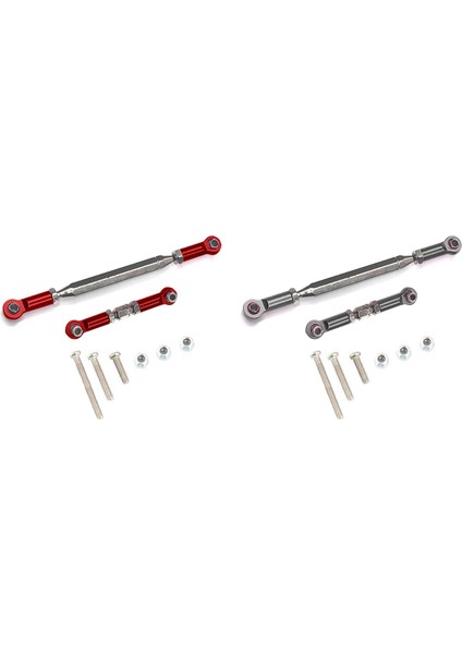 2pcs Ayarlanabilir Direksiyon Bağlantısı Servo Bağlantı Çekme Çubuk Turnikili Mn D90 Mn-90 Fj-45 1/12 Rc Araç Trat Grıe ve Kırmızı (Yurt Dışından)