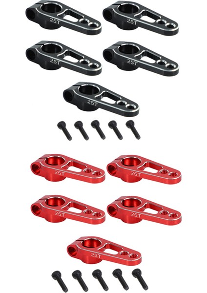 10PCS Alüminyum Alaşım 31MM 25T Direksiyon Servo Kol Boynuzu Futaba Sakura D4 1/10 Rc Drift Araba Palet Parçaları Siyah ve Kırmızı (Yurt Dışından)