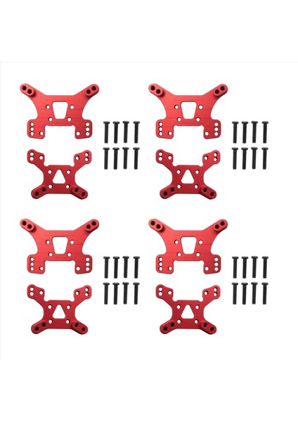4x 144001 Parça Ön ve Arka Şok Kulesi Kartı Seti Yedek Aksesuarlar 144001 Için Parçalar 1/14 4WD Rc Araba Kırmızı (Yurt Dışından)