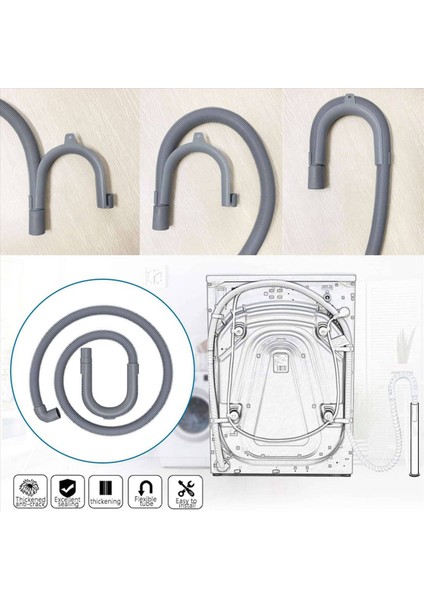 2x Çamaşır Makinesi Hortum Tahliye Hortumu Çamaşır Makinesi 2 5m Tahliye Hortumu Yamaşa Makineleri Bulaşık Terbazları Kurutucuları (Yurt Dışından) fırsatları