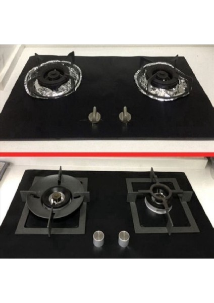 3x Gaz Soba Yağı Pad Yüksek Sıcaklığa Dayanıklı Gaz Soba Koruma Mat Soba Temizleme Ped Kendi Deliklerinizi Açmanız Gerekiyor (Yurt Dışından) fırsatları