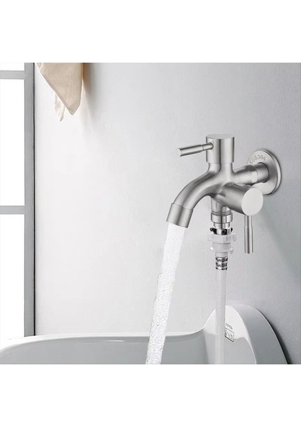 Çift Bahçe Musluk Paslanmaz Çelik Dışında Musluk Çift Çıkış Su Musluğu Sağlam 2 Yollu Bahçe Musluk Su Hortumu Outlet (Yurt Dışından) fiyatları