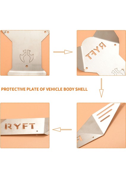 Metal Rc Araç Vücut Kabuk Koruma Koruma Plakası Zırh Kiti Eksenel RBX10 Ryft 1/10 Rc Paletli Yükseltme Parçaları (Yurt Dışından) indirimleri