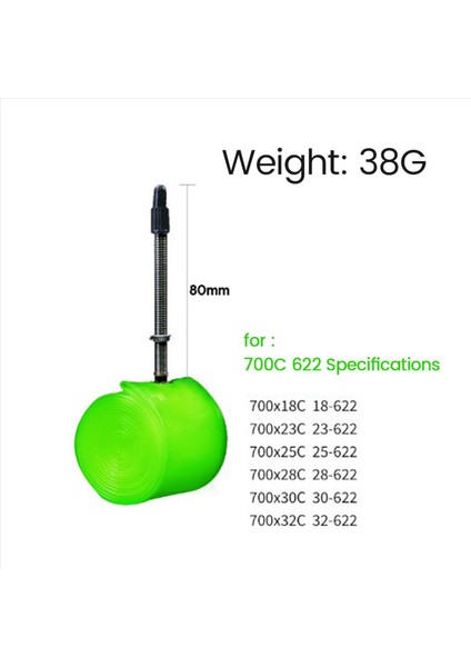 2x Bisiklet Iç Tüp Ultralight Yol Bisiklet Tpu Tpu Lastik 700C 18 23 25 28 32C Uzunluk Fransız Valf Iç Tüp 80MM (Yurt Dışından) fırsatları