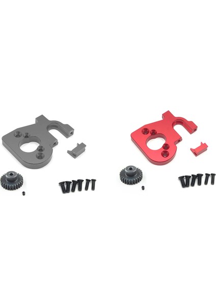 Wltoys Için Motor Dişli ile 2set Rc Araç Motor Montaj Tutucu 144001 124019 124018 Rc Yedek Parçalar Kırmızı ve Titanyum (Yurt Dışından)