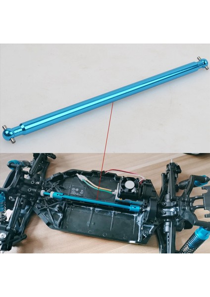 2x Tt-02 Alüminyum Alaşım Ana Şanzıman Pervane Tamiya Için Merkezi Şaftı TT02 TT02B Yükseltmeler Parçaları Mavi (Yurt Dışından) modelleri