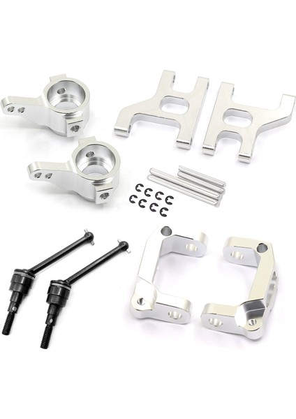 Metal Ön Direksiyon Kupası C Hub Hub Taşıyıcı Süspansiyon Kol Milini 1/10 Rc Prıger Tamıya CC01 Yükseltme Parçaları Gümüş (Yurt Dışından)