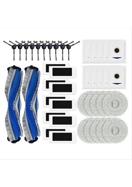 ECOVACS için T30 Pro / T30 Pro Omni / Yeedi M12 Pro+ Ana Silindir Yan Fırça Hepa Filtre Mop Padleri Toz Torbaları Yedek Parçalar (Yurt Dışından)