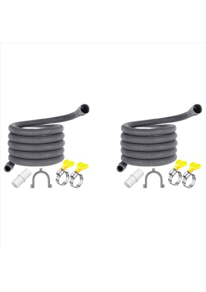 2x Çamaşır Makinesi Tahliye Hortumu 10 Ft Esnek Bulaşık Tahliye Hortumu Uzatma Kitleri Oluklu Yıkayıcı Deşarj Hortumu (Yurt Dışından)