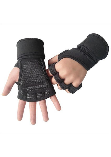 M Eğitim Spor Eldivenleri Erkekler Kadın Egzersiz Eldivenleri Fitness Binası Halter Halter El Bilek Eldivenleri Siyah B (Yurt Dışından)