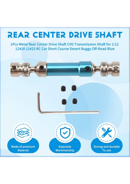 1pcs Metal Arka Merkez Şaftı Cvd Şanzıman Mil 1 12 Wltoys 12428 12423 Rc Araba Kısa Kurs Çöl Buggy Off-Road Mavi (Yurt Dışından) indirimleri